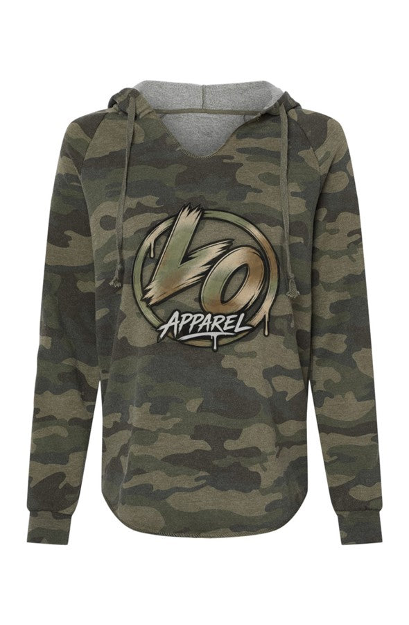 LO Womens Lightweight Camo Hooded Sweatshirt